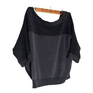 Grunge Luxe  Indie Sleeze Womens Material Girl Gray Slouch Sweater Boho 90 Large